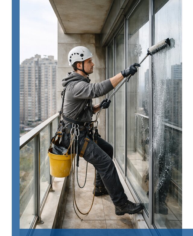 Профессиональная мойка балконного остекления в Устях-Куте