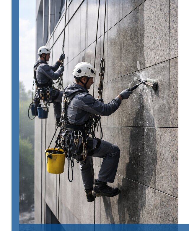 Профессиональная мойка фасада из керамогранита в Устях-Куте