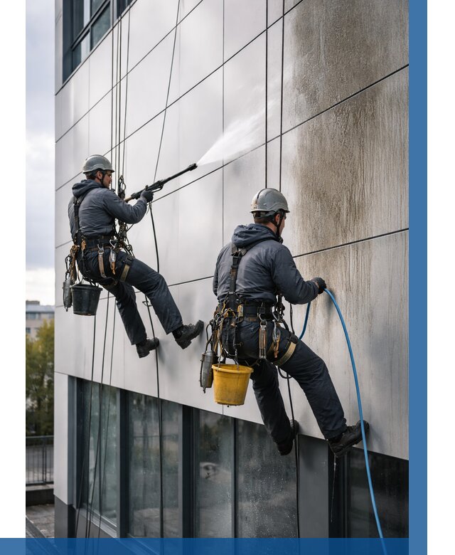 Мойка фасада из композита в Устях-Куте по цене от 309 р. | ВЫСОТНИК-Утк