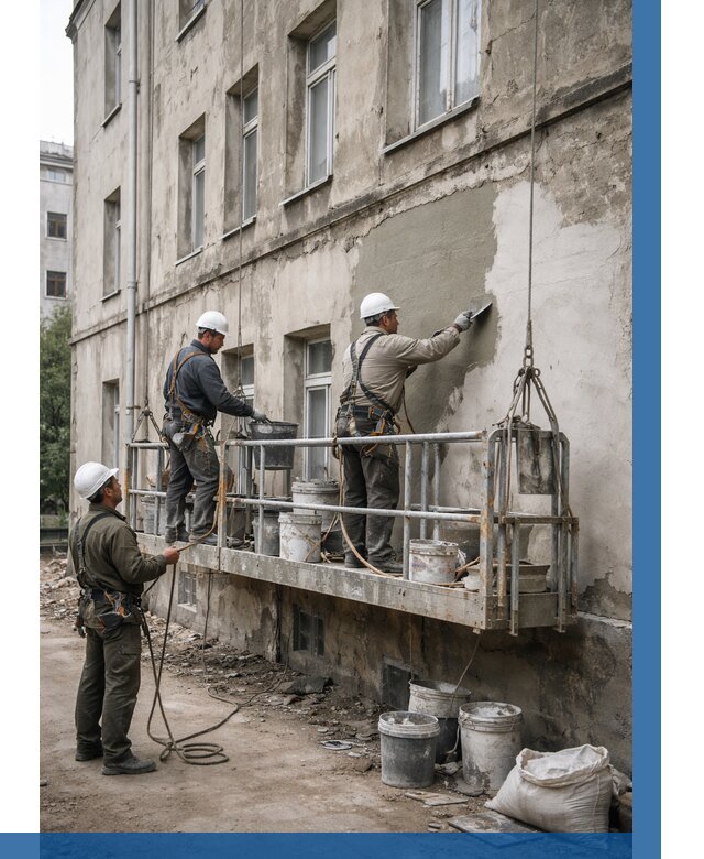 Капитальный ремонт фасада в Устях-Куте от 4325 р. | ВЫСОТНИК-Утк