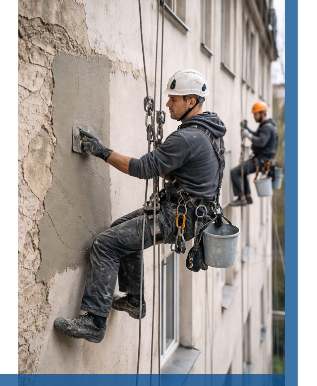 Восстановление штукатурки фасада в Устях-Куте от 1236 р. | ВЫСОТНИК-Утк