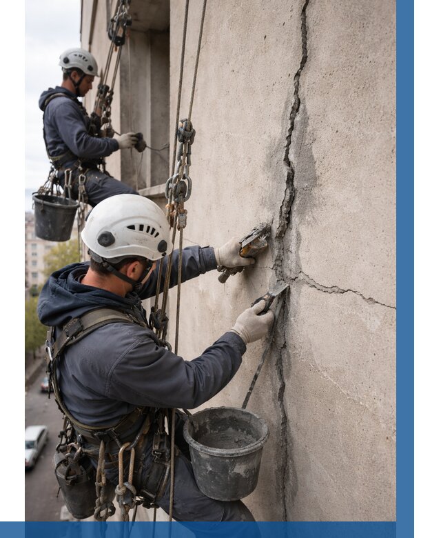 Заделка трещин на фасаде в Устях-Куте от 927 р. | ВЫСОТНИК-Утк