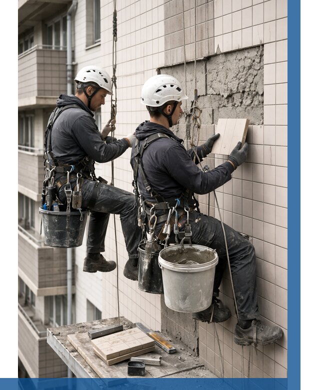 Ремонт облицовки фасада плиткой в Устях-Куте от 1853 р. | ВЫСОТНИК-Утк