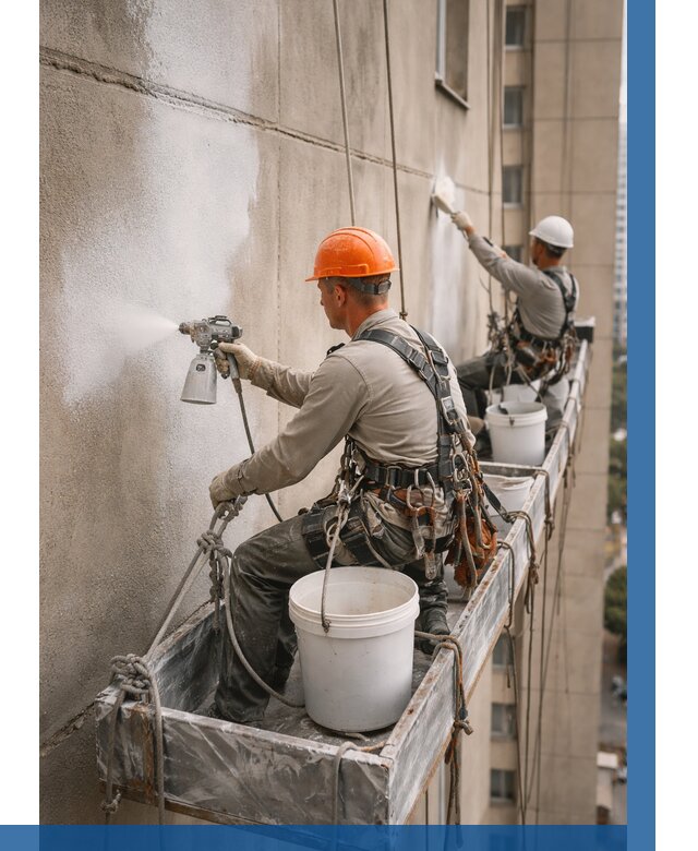 Грунтовка фасада на высоте в Устях-Куте от 124 р. | ВЫСОТНИК-Утк