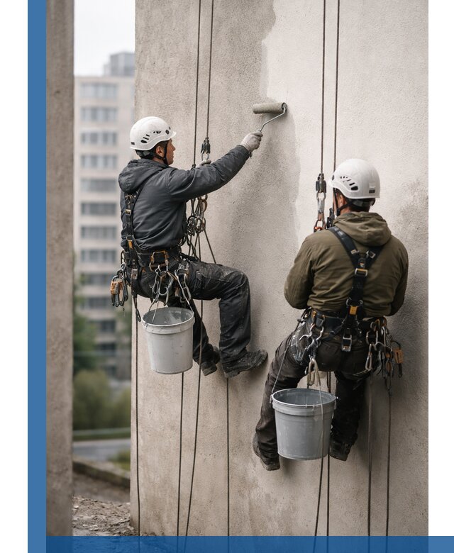 Покраска фасадов высотными альпинистами в Устях-Куте с гарантией