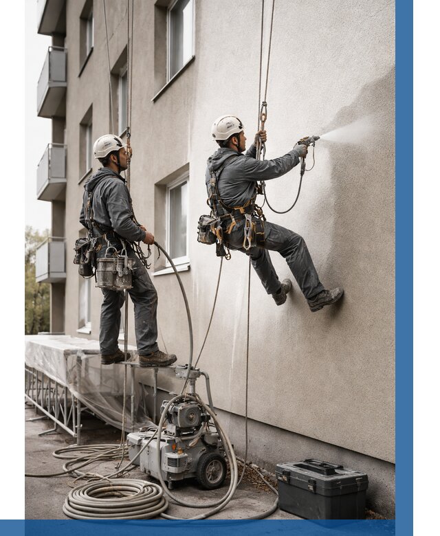 Безвоздушная покраска фасада в Устях-Куте от 227 р/м² | ВЫСОТНИК-Утк