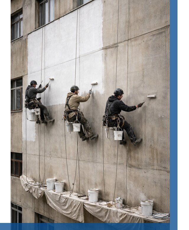 Покраска бетонного фасада в Устях-Куте от 360 р за м2 | ВЫСОТНИК-Утк