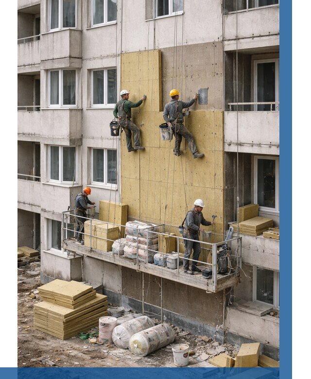 Утепление фасада минватой в Устях-Куте от 1545 р. | ВЫСОТНИК-Утк