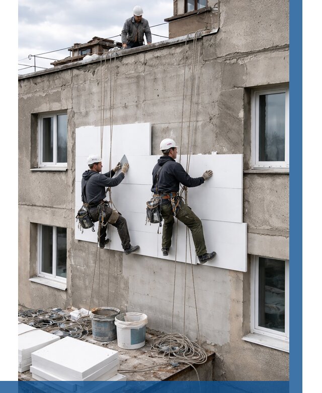 Утепление фасада пенополистиролом в Устях-Куте от 1853 р. | ВЫСОТНИК-Утк