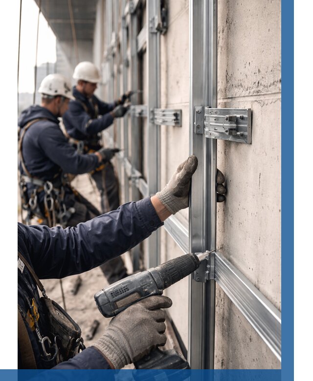 Монтаж подсистемы вентфасада в Устях-Куте от 875 р. | ВЫСОТНИК-Утк