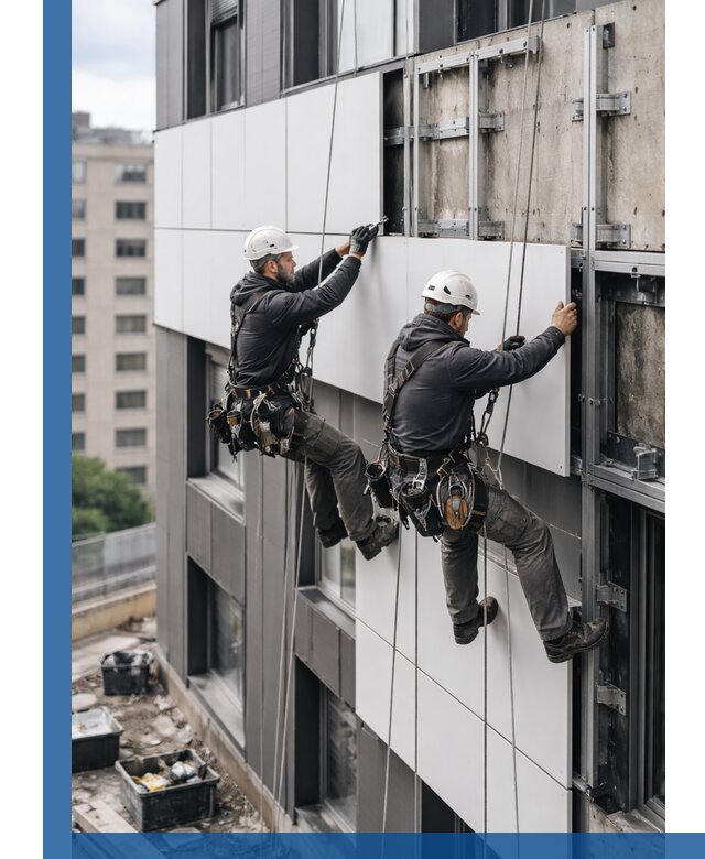 Монтаж композитных панелей фасада в Устях-Куте под ключ