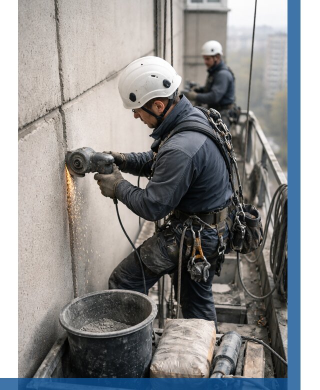 Штробление межпанельных швов в Устях-Куте от 1236 р. | ВЫСОТНИК-Утк