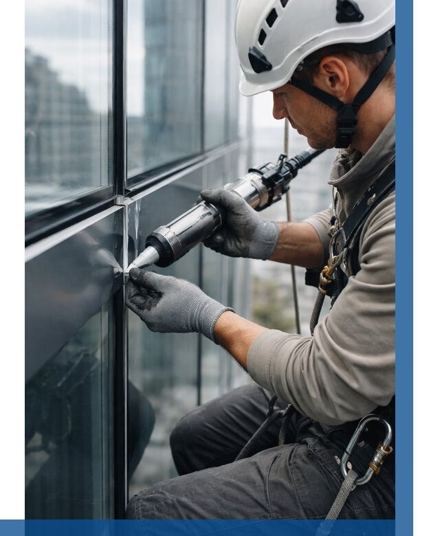 Герметизация стыков витража в Устях-Куте от 1236 р. | ВЫСОТНИК-Утк