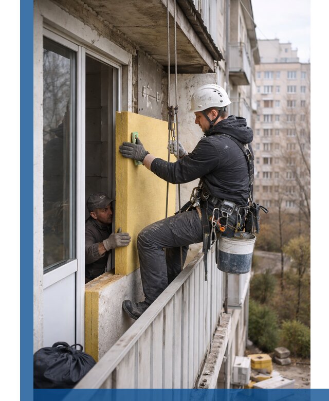 Профессиональное утепление балкона снаружи в Устях-Куте под ключ