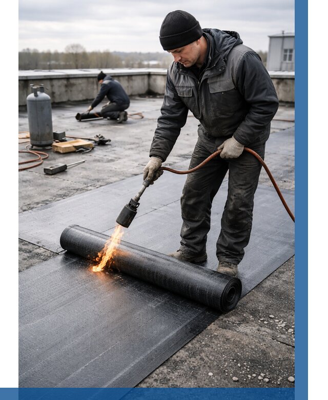 Ремонт наплавляемой кровли в Устях-Куте от 721 р. | ВЫСОТНИК-Утк