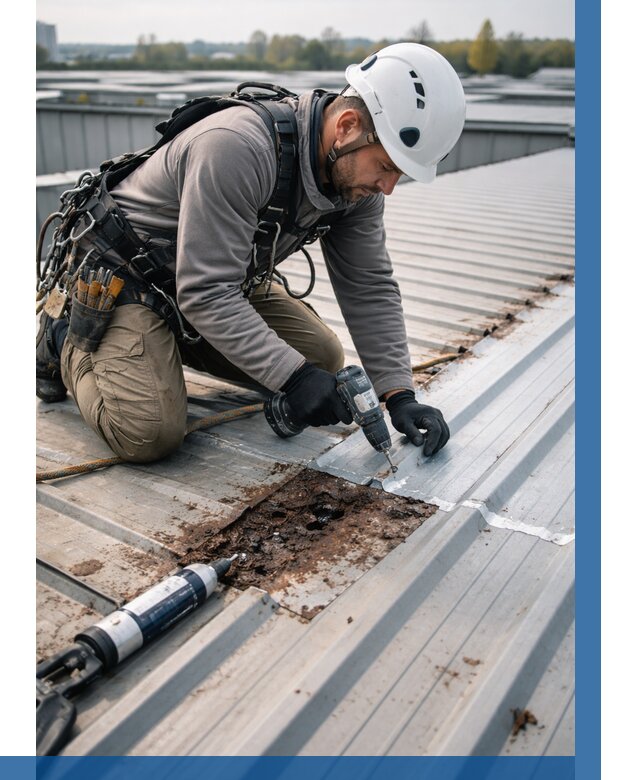 Ремонт профнастила на кровле в Устях-Куте от 721 р. | ВЫСОТНИК-Утк