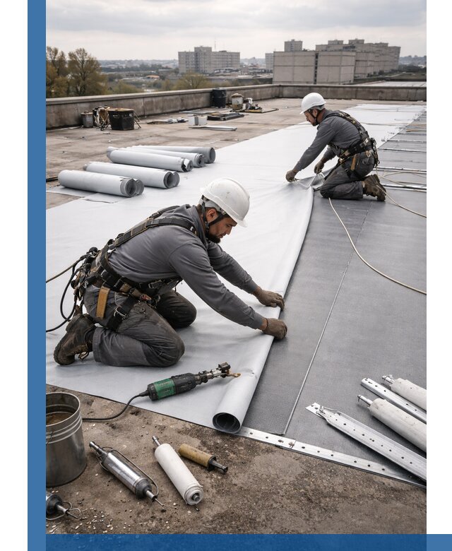 Монтаж мембранной кровли в Устях-Куте для промышленных зданий