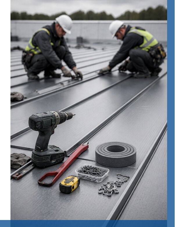 Монтаж фальцевой кровли в Устях-Куте от 1853 р. | ВЫСОТНИК-Утк