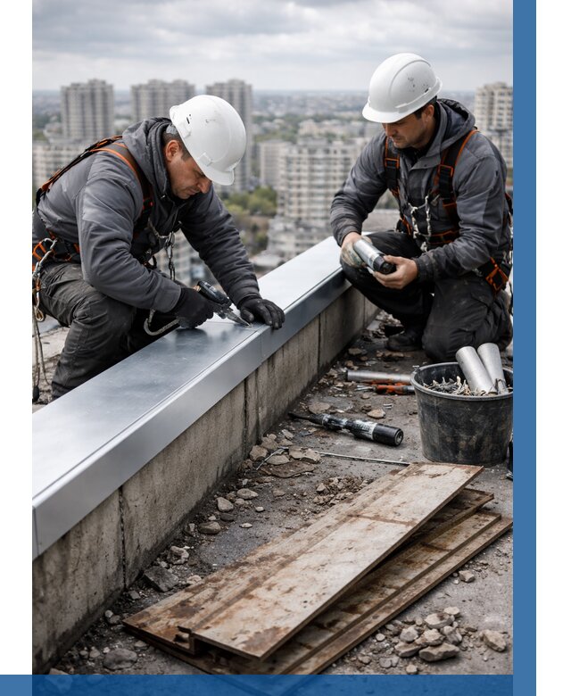 Замена парапетных крышек под ключ в Устях-Куте от 1236 р. | ВЫСОТНИК-Утк