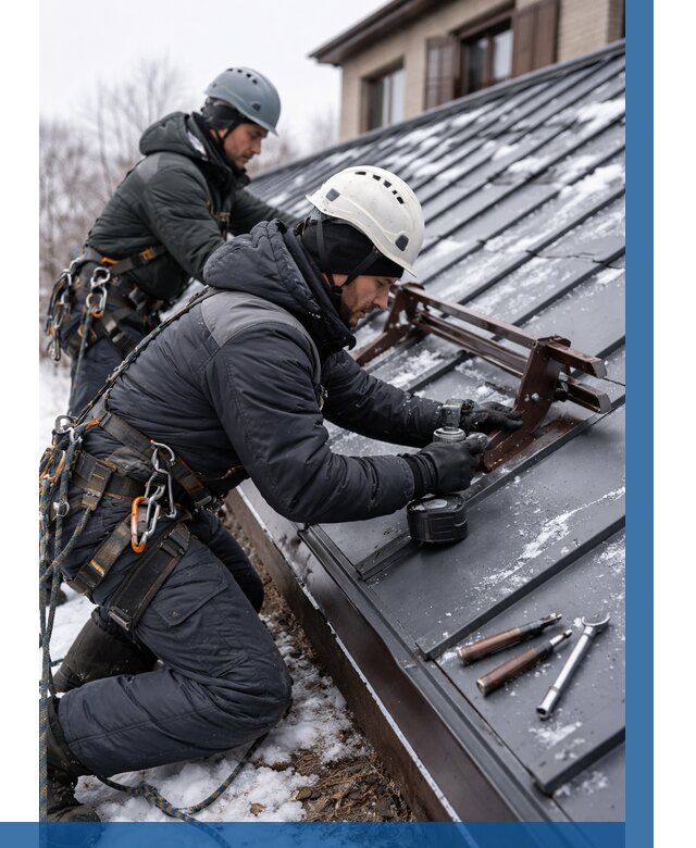 Монтаж снегозадержателей в Устях-Куте от 463 р. | ВЫСОТНИК-Утк