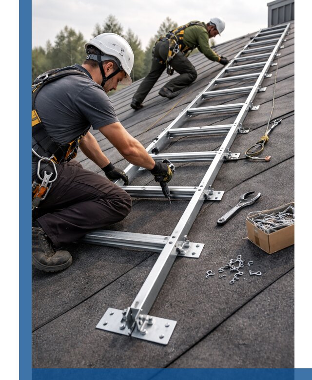 Профессиональный монтаж кровельной лестницы в Устях-Куте под ключ