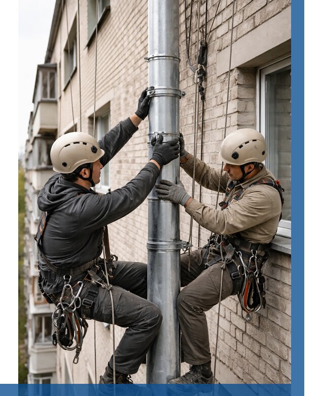 Замена водосточных труб в Устях-Куте от 6693 р. | ВЫСОТНИК-Утк