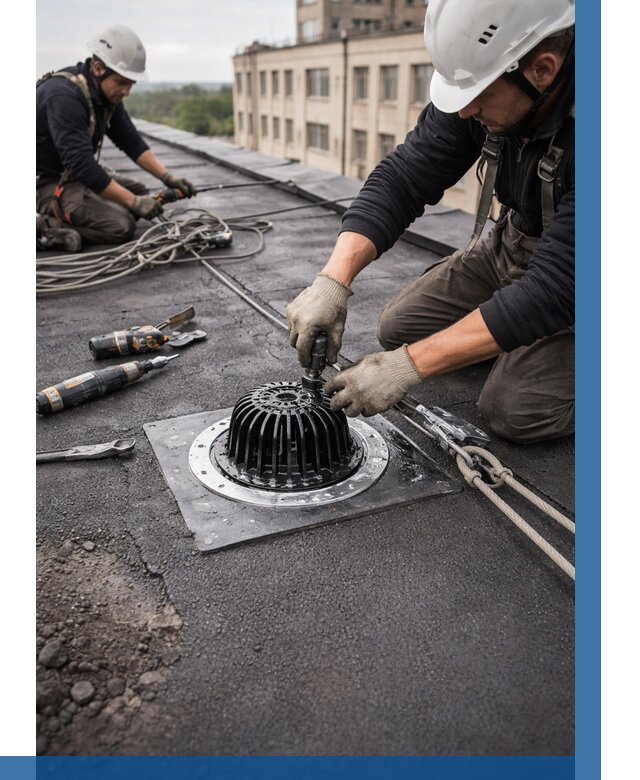 Установка водосточных воронок в Устях-Куте цена от 3604 р. | ВЫСОТНИК-Утк