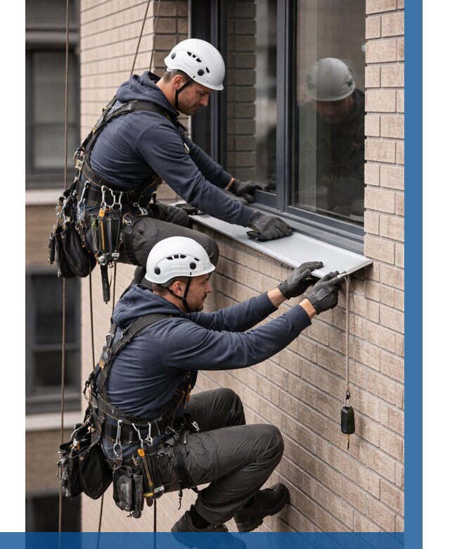 Монтаж оконных отливов под ключ в Устях-Куте от 3604 р. | ВЫСОТНИК-Утк