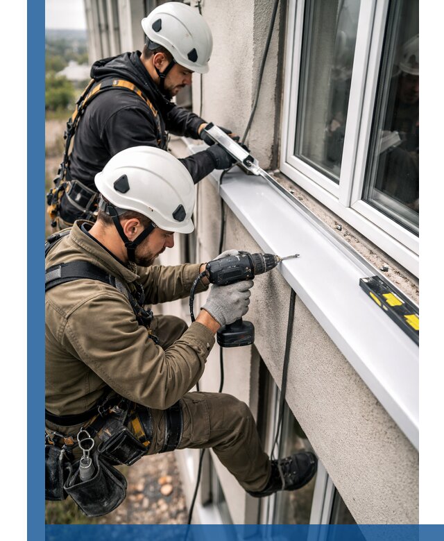 Профессиональный монтаж оконных отливов и отведения воды в Устях-Куте