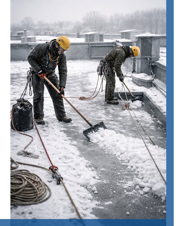 Очистка крыши от снега в Устях-Куте от 7723 р. | ВЫСОТНИК-Утк