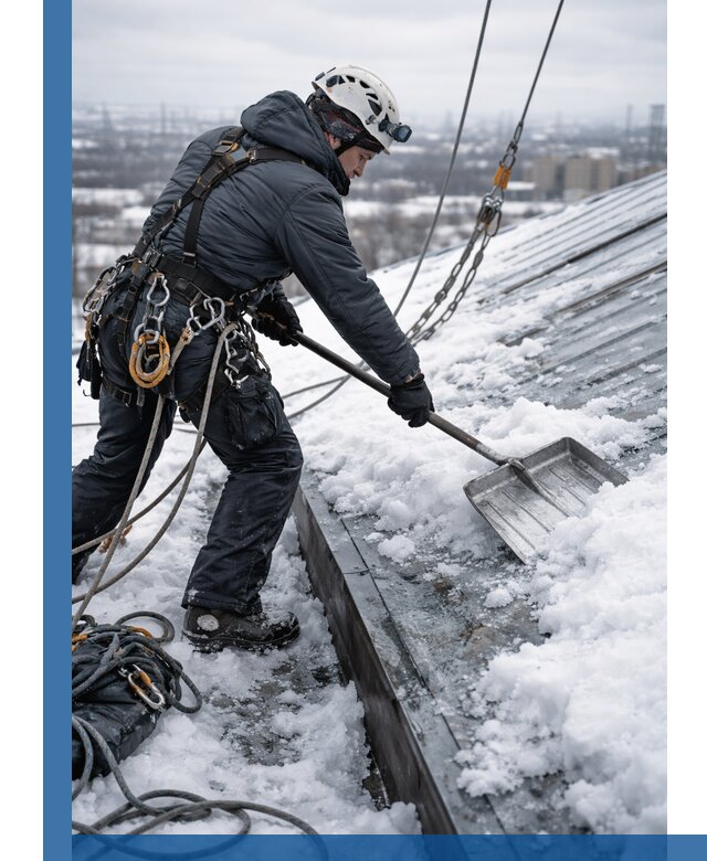 Профессиональная очистка кровли от снега и наледи в Устях-Куте