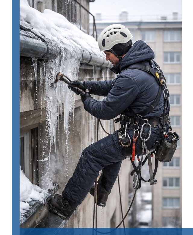 Удаление наледи и чистка водостоков в Устях-Куте оперативно и безопасно