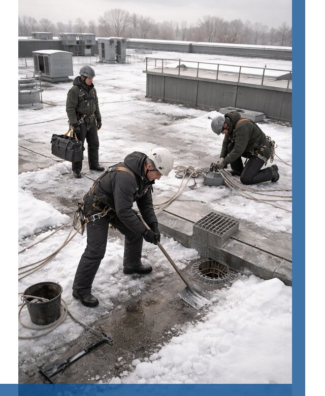 Абонентское обслуживание кровли зимой в Устях-Куте от 8238 р. | ВЫСОТНИК-Утк