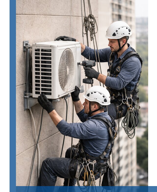 Монтаж внешнего блока кондиционера в Устях-Куте установка и крепление