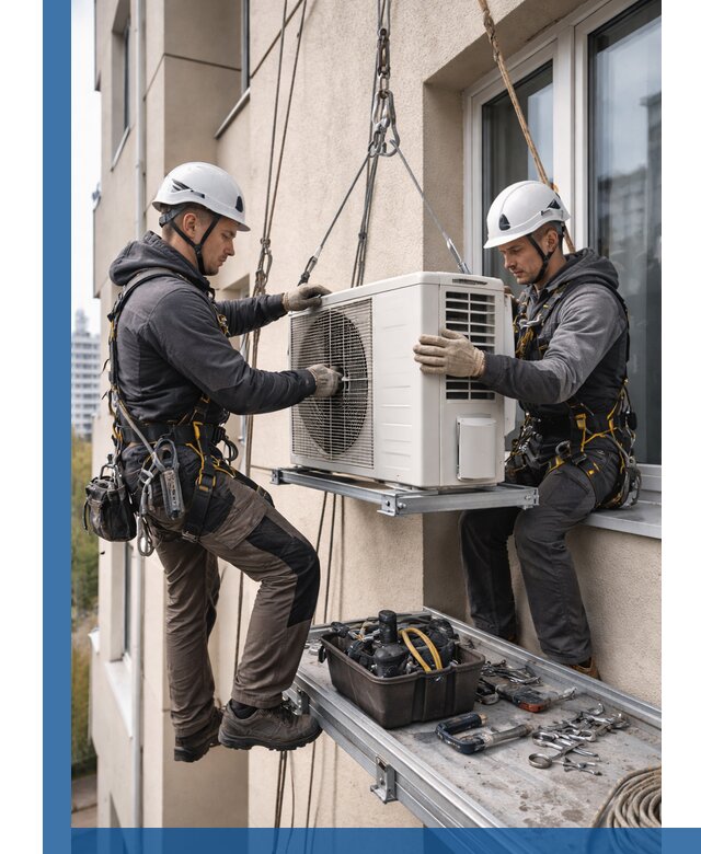 Перенос внешнего блока кондиционера в Устях-Куте с монтажом и крепежом