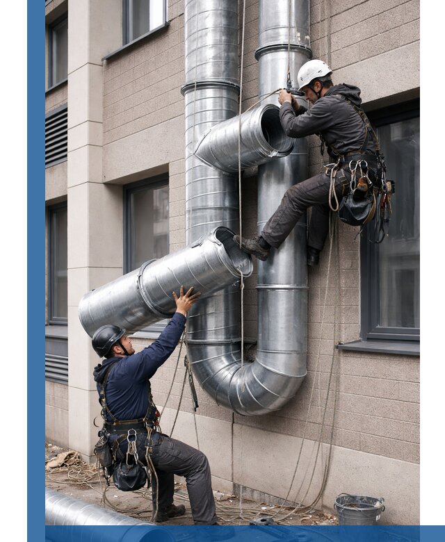 Монтаж фасадных воздуховодов в Устях-Куте с герметизацией и крепежом