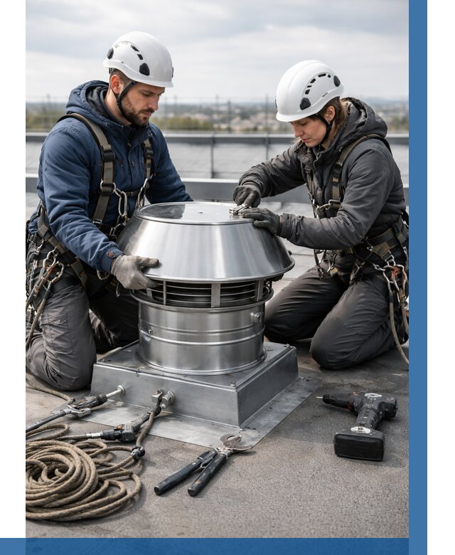 Установка дефлекторов на кровле в Устях-Куте от 4634 р. | ВЫСОТНИК-Утк