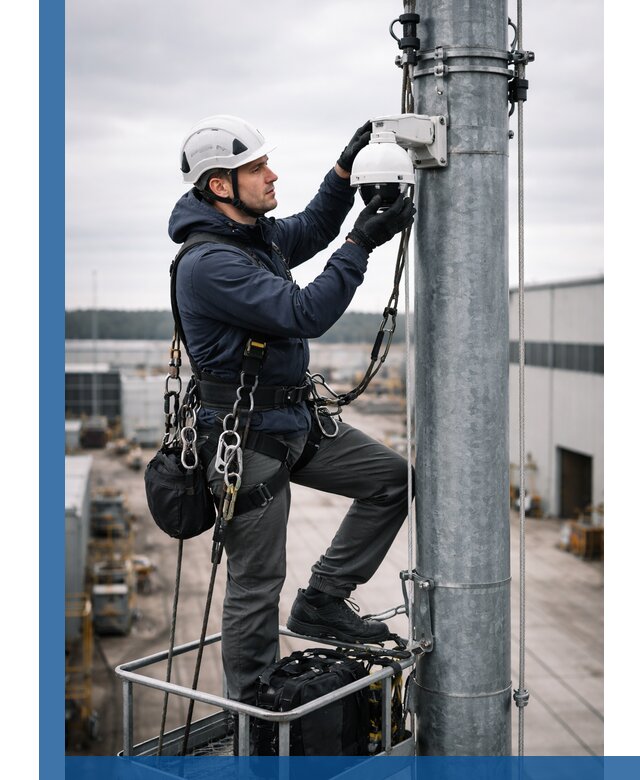 Профессиональная установка видеокамер на мачте в Устях-Куте