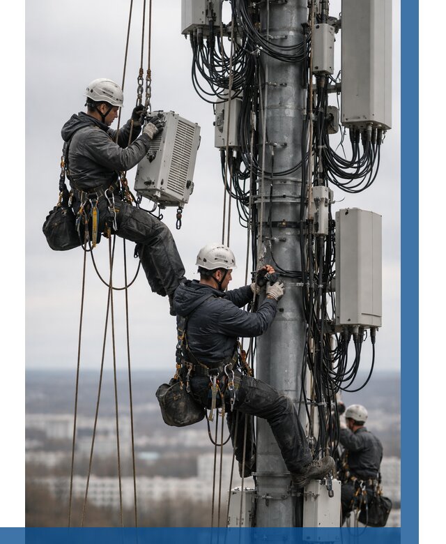 Монтаж оборудования связи на мачте в Устях-Куте от 7723 р. | ВЫСОТНИК-Утк