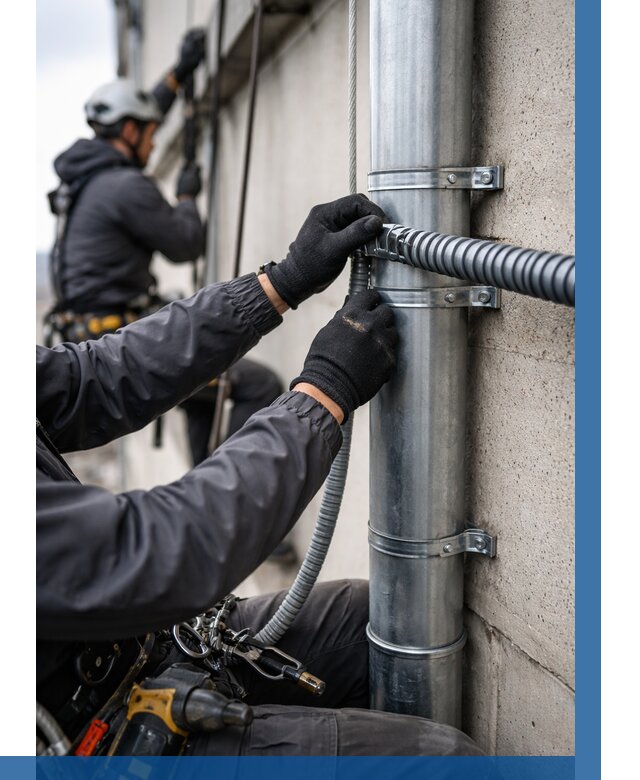 Монтаж гофры для кабеля в Устях-Куте от 309 р. | ВЫСОТНИК-Утк