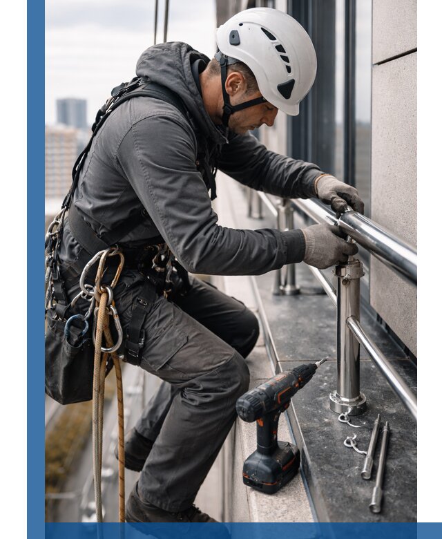 Монтаж ограждений на высоте в Устях-Куте для зданий и конструкций