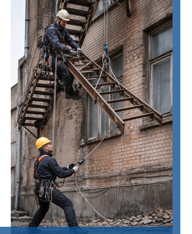 Демонтаж пожарной лестницы в Устях-Куте от 12356 р. | ВЫСОТНИК-Утк