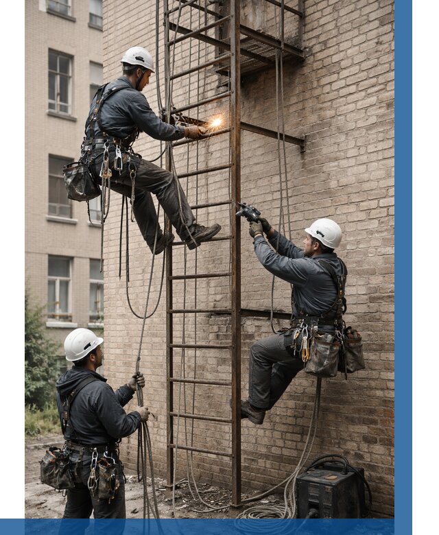 Ремонт пожарной лестницы в Устях-Куте от 7723 р. | ВЫСОТНИК-Утк