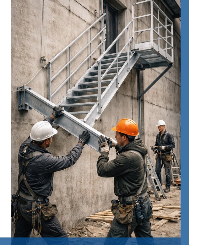 Монтаж металлических лестниц в Устях-Куте от 15446 р. | ВЫСОТНИК-Утк