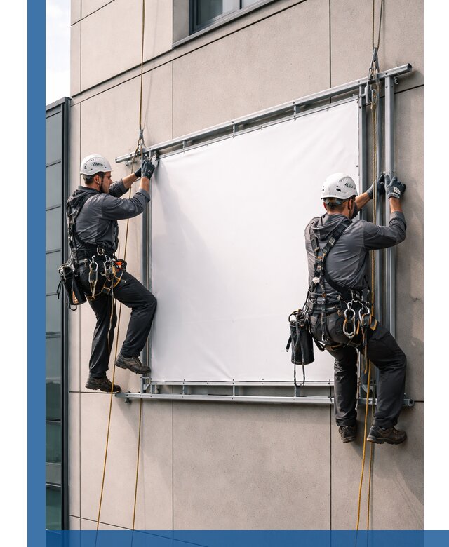 Монтаж наружной рекламной вывески в Устях-Куте под ключ