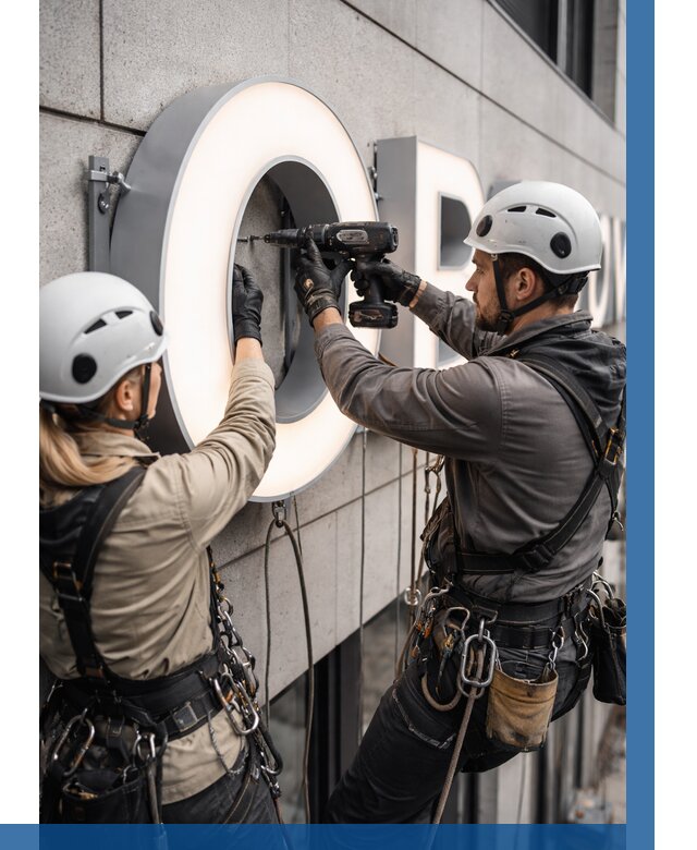 Монтаж световых букв в Устях-Куте от 3089 р. под ключ ВЫСОТНИК-Утк