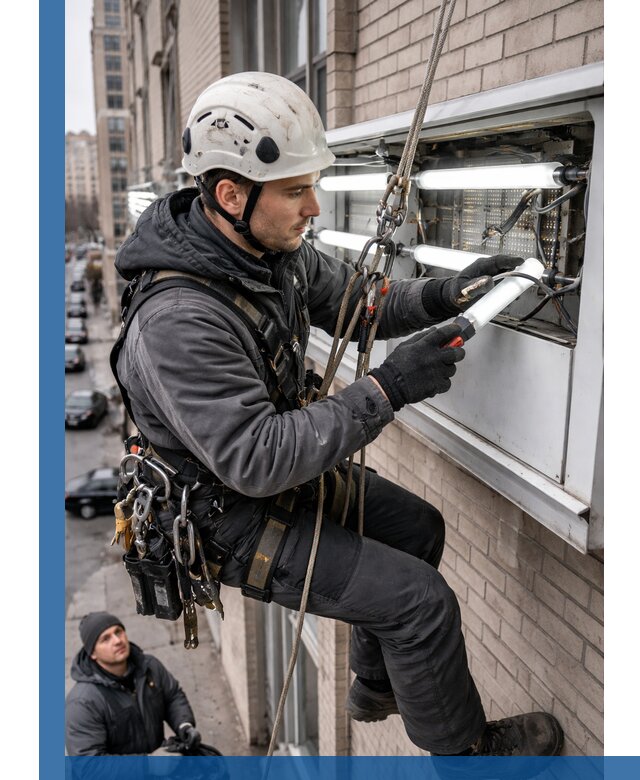 Профессиональная замена ламп в наружной вывеске в Устях-Куте