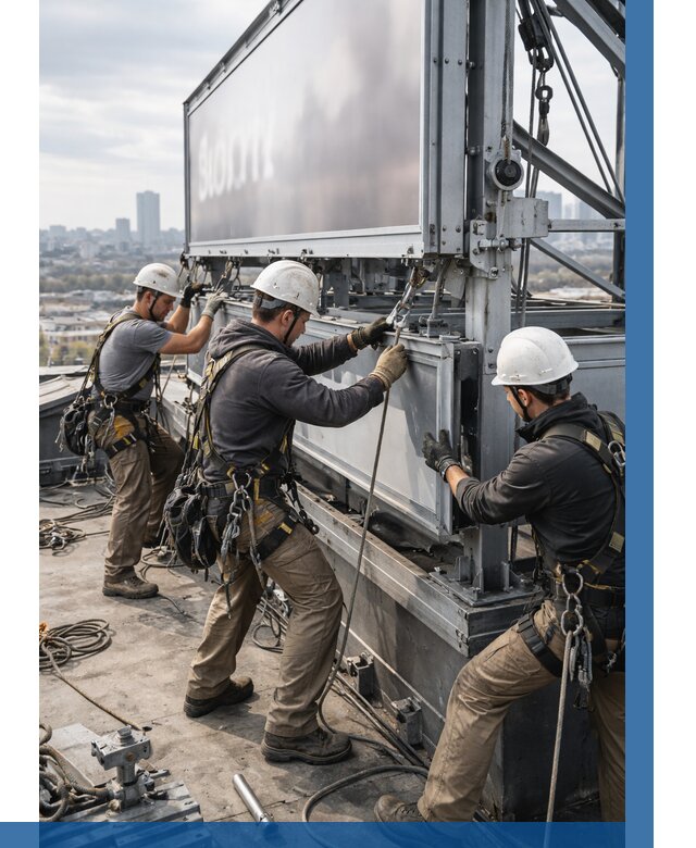 Монтаж крышной рекламной конструкции в Устях-Куте от 61782 р.|ВЫСОТНИК-Утк