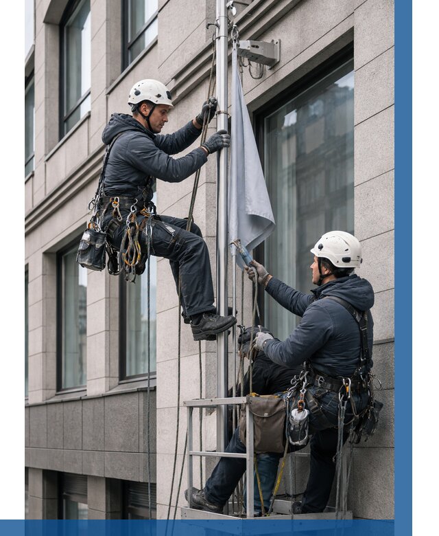 Установка флагов на фасаде в Устях-Куте от 4634 р. | ВЫСОТНИК-Утк