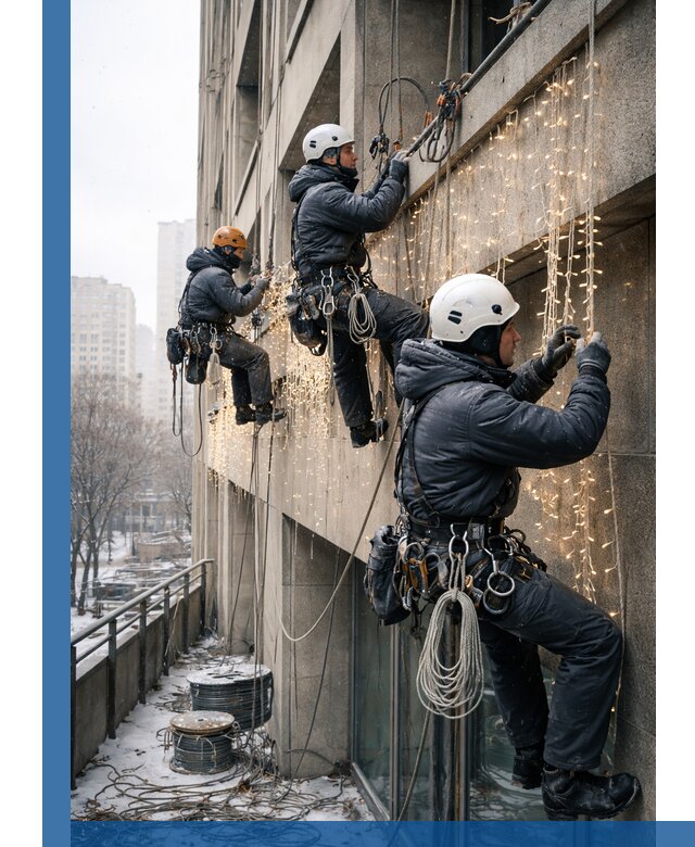 Монтаж новогодней иллюминации и украшение фасадов в Устях-Куте